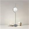 TOT ELECTRIC Lampada da terra piantana Argento in metallo con Sfera in Vetro bianco attacco E27 design moderno minimal