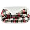 Caritex Coperta Plaid Tartan in Pile Coral e Sherpa - Dimensioni Varie W462 Singolo Panna