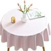 CIEEIN CIEHT Tovaglia rotonda impermeabile in cotone e lino Anti-penetrazione facile da pulire rosa Diametro 180cm