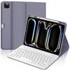 IVEOPPE Tastiera iPad Pro 11 M4 (2024, 5a Generazione), Cover iPad Pro 11 5 Gen 2024 con Tastiera, Tastiera Italiano Bluetooth Staccabile per iPad Pro 11 M4 2024, Viola lavanda