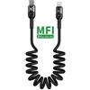AICase Cavo a spirale da USB C a Lightning, 1,8 m, 36 W, cavo di ricarica scalabile PD tipo C per iPhone 13/12/11/X/XS/XR 8 Plus, AirPods Pro