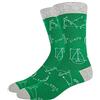 GeKLok 1 paio di calzini da uomo con formula matematica, calzini alti alla caviglia in cotone, calzini sportivi sportivi, perfetti per attività all'aperto e molte occasioni, morbidi (verde)