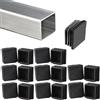 NJCXOLA 16 Pcs Tappo Quadrato,Tappi Quadrati per Sedie, Neri Tappi Terminale Antiscivolo in Plastica per Tubo,Cuscinetti per Inserti Tubi.Per Gambe di Tavoli e Sedie,Mobili,Protezione Pavimenti,40x40 mm
