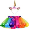 Afufu Arcobaleno Tutu Bambina, Gonna Vestito Bambine Costume da Ballo per Ragazza, Abito Tutu Vestiti Principessa Danza per Festa Carnevale Halloween Compleanno