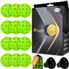 LUCYLANKER Palline da Pickleball All'aperto, 40 Fori per Giochi Sportivi, Alto Rimbalzo e Durevoli per Tutti gli Stili Racchetta (Verde, 12 Pezzi)