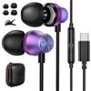 ACANDYA Cuffie USB C, auricolari USB Type C per iPad 10 11 per iPhone 17 Pro Air 16 15 Plus Pixel 10 Pro Fold, cuffie cablate con microfono, controllo del volume, isolamento acustico, stereo HiFi