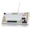 SOLIDEE tastiera gaming meccanica 75 percento,Tastiera Retroilluminata RGB,tastiera meccanica hot swappable/tastiera Gasket,82 tasti TKL NKRO tastiera con manopola del volume(82 Black Gray White)