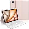 WAVATA Tastiera per iPad Air 11 (M2/M3, 2024/2025), Custodia Tastiera per iPad Air 5/ Air 4, iPad Pro 11 4/3/2/1 Generazione Italiano QWERTY Layout Bluetooth Staccabile, Rosa