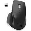 NEWWAY - Mouse Verticale Senza Filo Ricaricabile A8 - Wireless WiFi 2.4 GHz Bluetooth - 3200 DPI - Rotella metallica - Ergonomico - Silenziatore - Nano Ricevitore Integrato 10 M - USB C - Nero