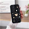 YANJIEER ESONG Cover Cuore per Samsung Galaxy S25 Ultra, Custodia Sottile Silicone Motivo Leopardato Aesthetic Elegante Dolce e Moda per Ragazze Donne, Morbida in TPU Antiurto Slim Case Nero