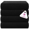 CASA COPENHAGEN Popcorn Texture, Set di da bagno piccolo asciugamani 6 pezzi - Nero, 550 GSM Rough & Tough Use, Set regalo per il Bagno asciugamani in cotone per il bagno