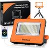 MEIHUA Faro LED Ricaricabile 60W 12000 mAh, Faretto LED Portatile, 4 Modalità, 5 Luminosità, Power Bank, Ricarica USB o Solare, Lampada da Lavoro per Cantieri, Campeggio, Emergenza, Pesca