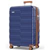 Vipbox Valigie Rigide Grande 75cm (3 ANNI DI SERVIZIO VIP) Espandibile 100% Policarbonato Ultra Leggera Set Trolley da Viaggio Durevole Valigia con Chiusura TSA e 4 Ruote, Blu Classico