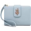 GOUNNU Portafoglio Donna Piccolo in Pelle PU Portafogli Donna RFID Blocco Portafoglio Piccolo mini con Portamonete, Portamonete con Cerniera Coin, con 7 Porta Carte di Credito e Cinturino da Polso (blu-1)