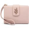 GOUNNU Portafoglio Donna Piccolo in Pelle PU Portafogli Donna RFID Blocco Portafoglio Piccolo da Donna con Portamonete, Portamonete Donna con 7 Porta Carte di Credito e Cinturino da Polso (Rosa-1)