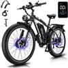 Bici elettrica 2000W Doppio motore 48V23AH Batteria Frenata idraulica Bicicletta elettrica Pneumatico grasso da 26 pollici Bici elettrica per tutti i terreni a 21 velocità - White