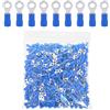 ETOPARS 100 Pezzi Blu M12 Terminale Connettori ad Anello 13mm Rame Connettori Elettrici Occhiello Anello 14-16 AWG Capicorda Elettrici in Filo Crimpare Connettori Isolato Cavi