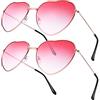 Jieddey Occhiali a Cuore,2 PCS Hippie Occhiali Hippy Occhiali con Montatura in Metallo Occhiali da Sole Forma di Cuore Retrò Occhiali per Donna Rragazze Festival Anni 60s 70s Accessorio Travestimenti Rosa