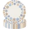 BOKFJBP 50 piatti di carta a forma di fiocco di neve, eleganti stoviglie usa e getta per felice anno nuovo, compleanno, laurea, matrimonio, baby shower (22,9 cm)