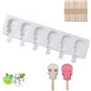 xocome 6 stampi per gelato, lecca-lecca-lecca ghiaccio, stampi in silicone per alimenti per dolci, frutta congelati fai da te, con 50 bastoncini di legno, FA104