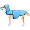 KoKoBin Impermeabile Cane Giacca riflettente per cani con cappuccio Foro del collo con cappuccio Super leggera e traspirante impermeabile per cani di taglia media e grande(Blu,2XL)