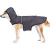 KoKoBin Impermeabile Cane Giacca riflettente per cani con cappuccio Foro del collo con cappuccio Super leggera e traspirante impermeabile per cani di taglia media e grande(Grigio,XL)