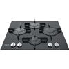 Hotpoint Ariston FTGHG 641 D-HA(BK) Piano Cottura a Gas in Vetro Temperato 4 Fuochi Griglie in Ghisa 60 cm Nero
