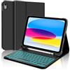 WAVATA Tastiera per iPad 10 Generazione 10.9" 2022 con Retroilluminata, Custodia con Tastiera per iPad 11 Generazione A16 2025 11 pollici Magnetica Staccabile Italiano ‎QWERTY Layout, Nero