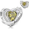 XWN Donna Bead Charm Ciondolo 12 Pietra natale Argento Sterling 925 con Cubic Zirconia Pendenti per Pandora Braccialetti, Compatibile con Braccialetti e Collane europei
