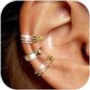 BVLAGIDA 3 Pezzi Ear Cuff Orecchini Donna Non Piercing Orecchio Cartilagine Helix Cuff Orecchini Piercing Finti Orecchini Senza Buco Donna Earcuff Oro con Scatola Regalo