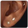 Diamday 3Paia Orecchini Donna Acciaio Chirurgico Piercing Orecchio Set Orecchini Acciaio Inossidabile Piercing Helix Trago Cartilagine Orecchini Anallergici Donna Or
