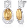 LILIE&WHITE Orecchini Clip Donna Argento e Oro - Design Elegante, Anti-Allergici, Resistenti allo Sbiadimento - Accessorio Moda per Regalo