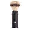 MÜHLE TRAVEL - Spazzola da barba Silvertip in fibra di alluminio, manico in alluminio anodizzato nero, fatto a mano, vegano