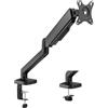 Logilink Supporto per monitor da 17 a 32 in acciaio con molla a gas, fissaggio da tavolo con funzione pivot 180°