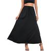 VOGMATE Gonna Lunga Donna Estiva Casual Maxi Gonna Plissettata Eleganti Gonna Vita Alta Balze Gonna Swing Nero L