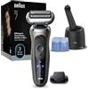 Braun Serie 7 Rasoio Elettrico Barba, Wet&Dry, Regolabarba Uomo, Rasoio Barba, 60 Min Di Utilizzo, Stazione SmartCare 4in1, +1 Accessorio, Senza Fili, 100% Impermeabile, 72-C7200CC, Oro