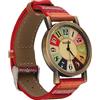 SALUTUYA Orologio da ragazza, orologio hippie cinturino in pelle PU multicolore per il compleanno(rosso)