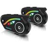 SWAREY Interfono Bluetooth Moto V8 5.2 con FM e Condivisione di Musica Auricolare Casco IP67 Cancellazione del Rumore DSP&CVC HiFi Stereo Coppia 1000M Sistema di Comunicazione (2 Unità, 2X Rider)