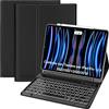 IVEOPPE Tastiera iPad Pro 12.9 (6/5/4/3 Gen.), Custodia Tastiera ipad pro 6/5/4/3 Gen Italiano Retroilluminata Bluetooth Magnetica per ipad pro 12,9 2022/2021/2020/2018,Nero