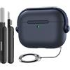 TiMOVO Custodia per AirPods Pro 3 (2025) con Chiusura di Sicurezza,Blu Navy | Custodia Protettiva Rigida con Design Musicale per Apple AirPods Pro 3a Generazione, con Kit di Pulizia e Portachiavi