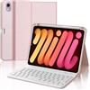 IVEOPPE Tastiera iPad Mini 7 2024/6 2021, Cover Custodia Tastiera Italiano Bluetooth per iPad Mini A17 Pro 2024/6 2021 8.3 con Portapenne, Rosa