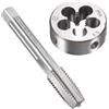 Unifizz Set di maschi e matrici metriche M14 x 2 mm, filettatura a macchina con filiera rotonda, kit per riparazione di dadi e bulloni