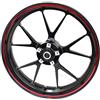 Finest Folia Adesivi per cerchioni, larghezza 7 mm, cromati, ologramma con strumento di montaggio da 16", 17", 18", 19", per auto e moto