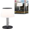 Paulmann 94309 LED Solar lampada da tavolo Lillesol apparecchio per esterni incl. 1 lampada da 0,8 Watt dimmerabile IP44 acciaio inox illuminazione da giardino plastica, metallo bianco caldo 3000 K