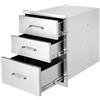 VEVOR Cassetto con Guida Scorrimento Ripiano Triplo in Acciaio Inox da Cucina, Cassettiera per Isola di Cucina BBQ Cucina Esterna Cassetto Triplo con Guide Scorrimento in Acciaio Inox Altezza 59cm