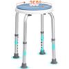 VEVOR Sedile per Doccia Panca Girevole Portata max. 136,1kg, Sgabello per Doccia Altezza Regolabile 360-485mm, Sedia da Bagno Doccia in Alluminio PE Sgabello Girevole 360° Bagno Piedini Antiscivoli