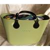 O bag Borsa Nuova Originale Col. SALVIA INTERNO MIX COLOR MANICI VERDE