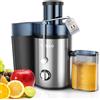 YOYIKKO Centrifuga Frutta e Verdura, 3 Velocità di Regolazione, 800W Estrattore Frutta e Verdura con 75 MM Bocca Larga, Facile da Pulire, Acciaio Inossidabile Senza BPA (Argento-100)