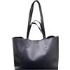 Gaëlle Camel Borsa a Spalla in Pelle Nera, Grande Capacità, Design Classico con Logo Dorato