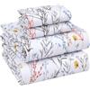 RUVANTI 100% Cotton King Size Sheets Set, 4 Pieces, Soft & Breathable Percale Weave Bedding, Deep Pocket 16, Hotel Standard, Crisp Cool Feel, Durable, Perfect Floral Bed Sheet, Aroma